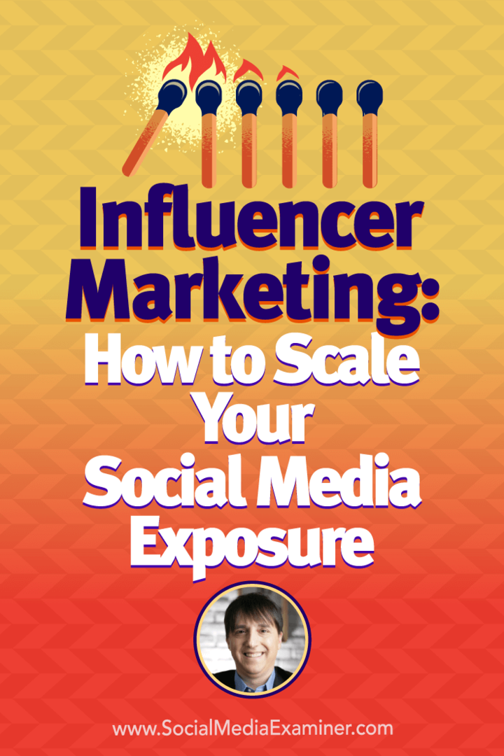 Influencer Marketing: come scalare la tua esposizione ai social media con approfondimenti di Neal Schaffer sul podcast del social media marketing.