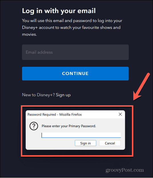 firefox inserisci la password principale