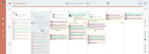 calendario dei post sui social media