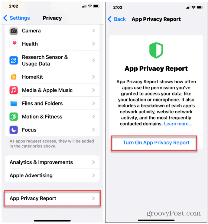 Rapporto sulla privacy dell'app Apple