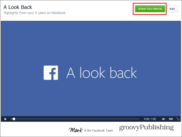 Facebook Look Back condividi
