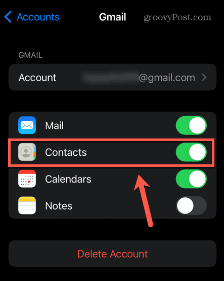 contatti gmail iphone