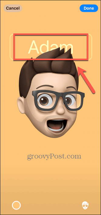 nome memoji del poster del contatto ios