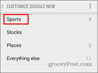 Google Now fa sport