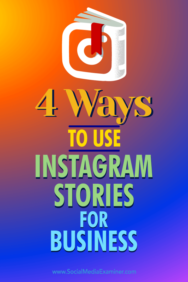 Suggerimenti su quattro modi in cui puoi utilizzare le storie di Instagram per coinvolgere i potenziali clienti.
