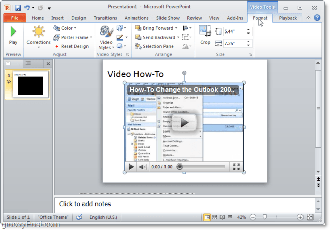 un video in PowerPoint 2010 da YouTube