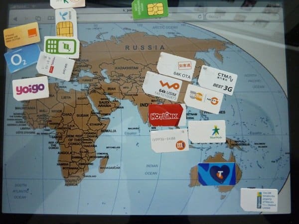 Mappa mondiale delle carte SIM