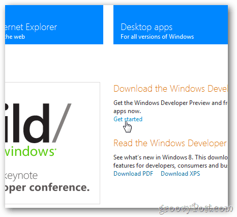 pagina di download di Windows 8