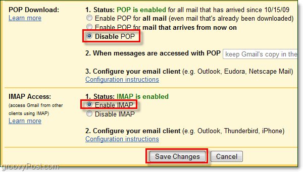 Connetti Gmail a Outlook 2010 utilizzando IMAP