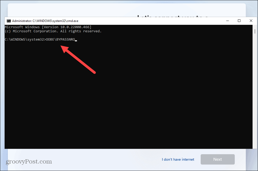 Installa Windows 11 senza una connessione Internet