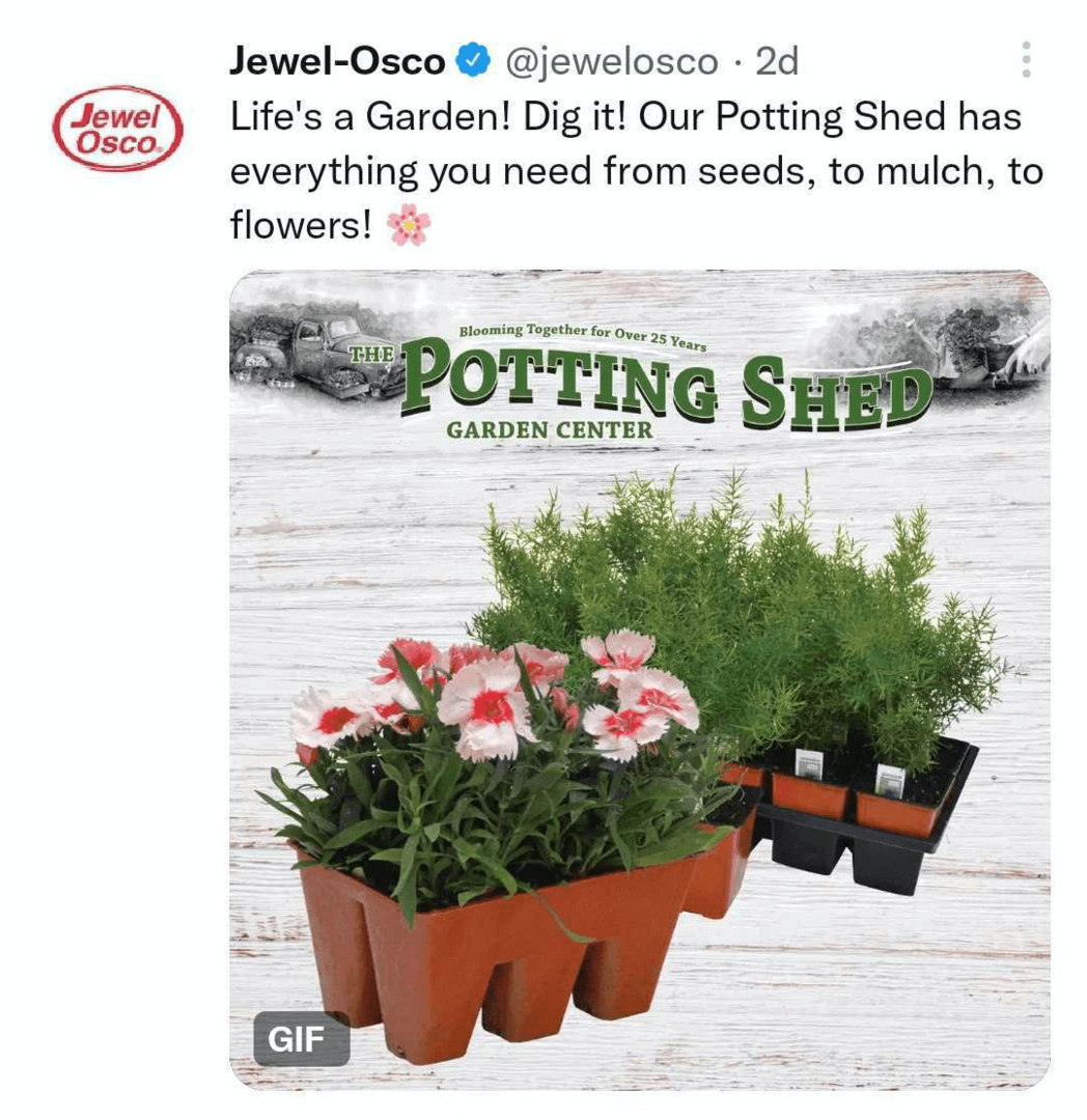 immagine del tweet Jewel-Osco con GIF