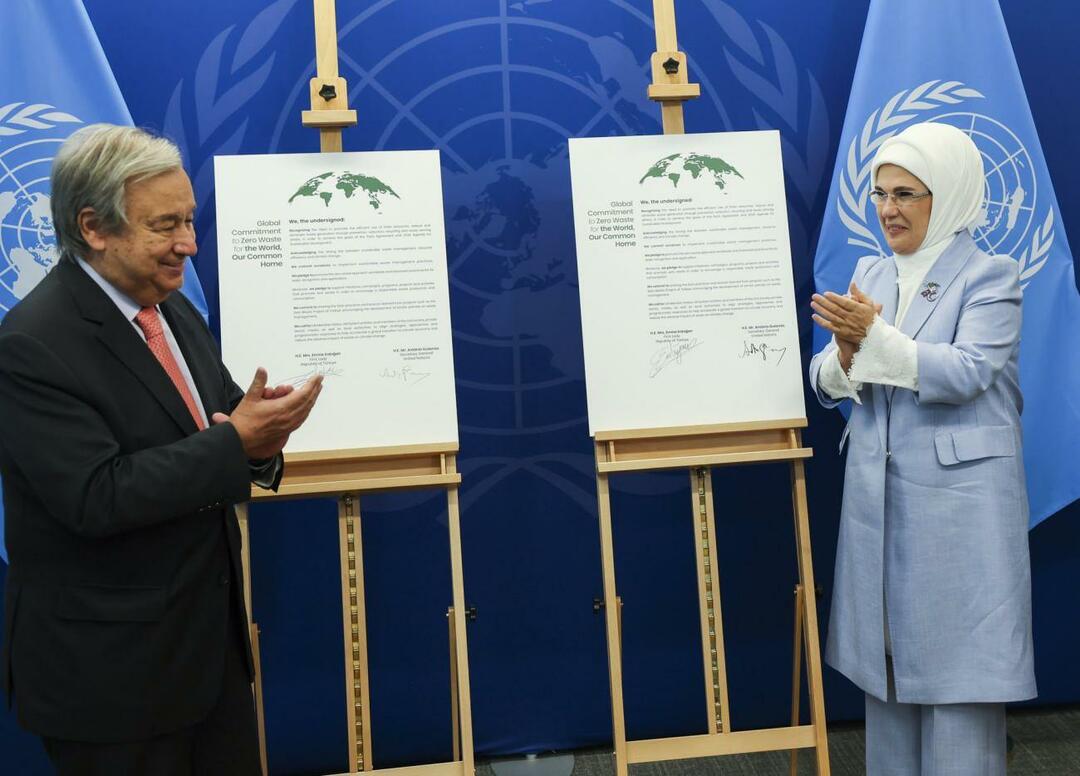 Emine Erdoğan ha incontrato il segretario generale delle Nazioni Unite nell'ambito del progetto rifiuti zero
