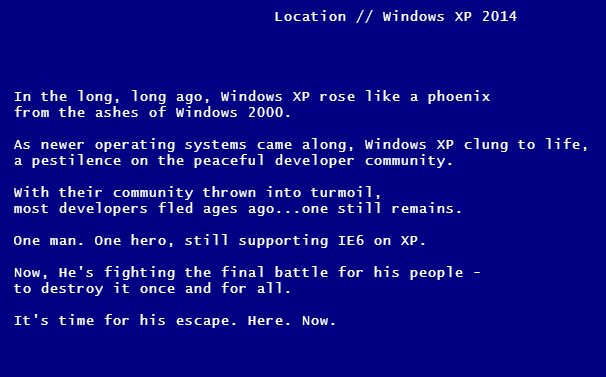 Gioca a Escape from XP per celebrare la fine di un'era