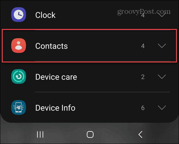 Widget contatti Android