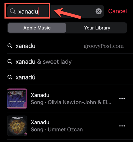 query di ricerca musicale Apple