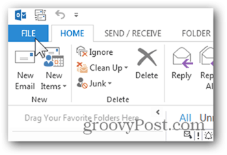 Aggiungi Mailbox Outlook 2013 - Fai clic su File