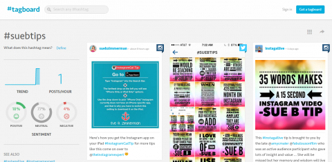 Usa Tagboard per rivendicare e controllare i tuoi hashtag unici su Instagram. 