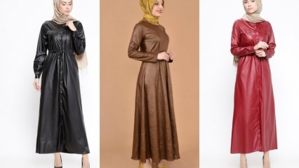 Modelli di abbigliamento in pelle in abbigliamento hijab