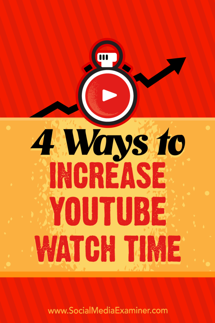 4 modi per aumentare il tempo di visualizzazione di YouTube di Eric Sachs su Social Media Examiner.