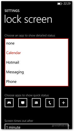 Windows Phone 8 personalizza lo stato dettagliato dell'app schermata di blocco