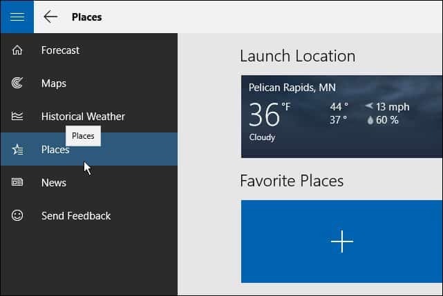 Suggerimento per Windows 10: aggiungi più posizioni all'app Meteo