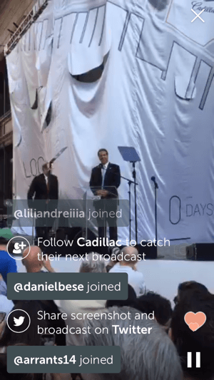 cadillac periscopio live video