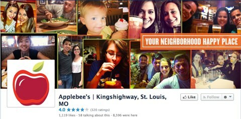 pagina facebook di applebees