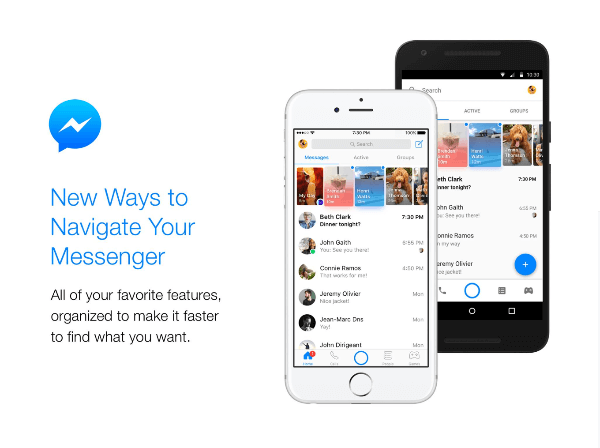 Facebook annuncia un nuovo look e nuove funzionalità per la schermata principale di Messenger.