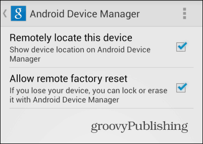 Impostazioni di Gestione dispositivi Android