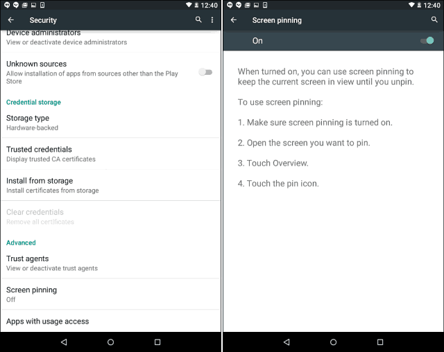 Blocca Android 5.0 Lollipop su un'unica app con blocco dello schermo