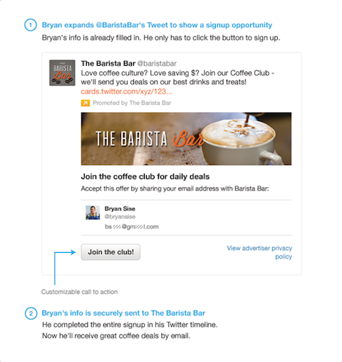 carta di lead generation di twitter