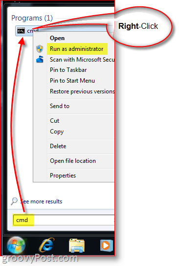 Avvia CMD - Prompt dei comandi di Windows come amministratore con il tasto destro