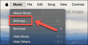 Impostazioni musica Apple mac