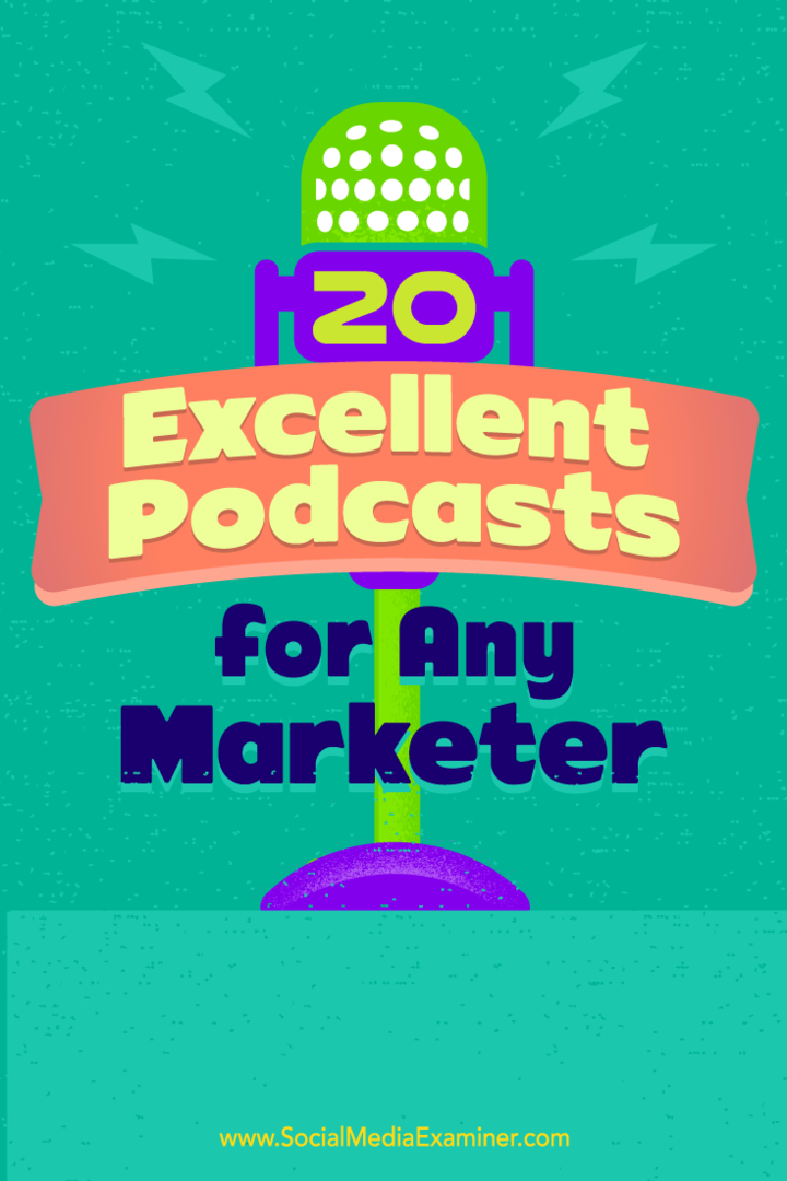 20 eccellenti podcast per qualsiasi marketer di Ray Edwards su Social Media Examiner.