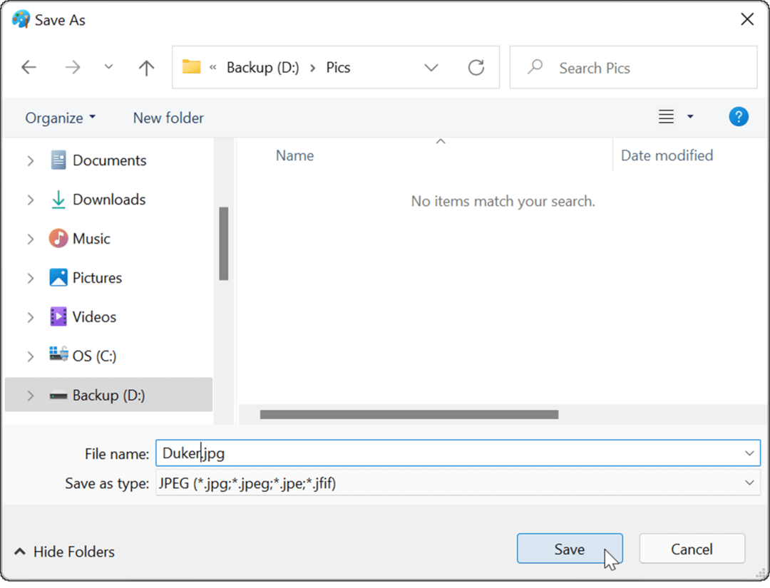 Esplora file converte un png in jpg su Windows 11