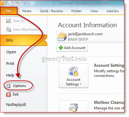 Rivela la scheda Sviluppatore in Outlook 2010