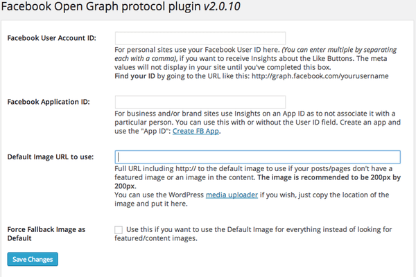 Il plug-in WP Facebook Open Graph Protocol aggiunge tag e valori appropriati al tuo blog per aumentare la condivisibilità.
