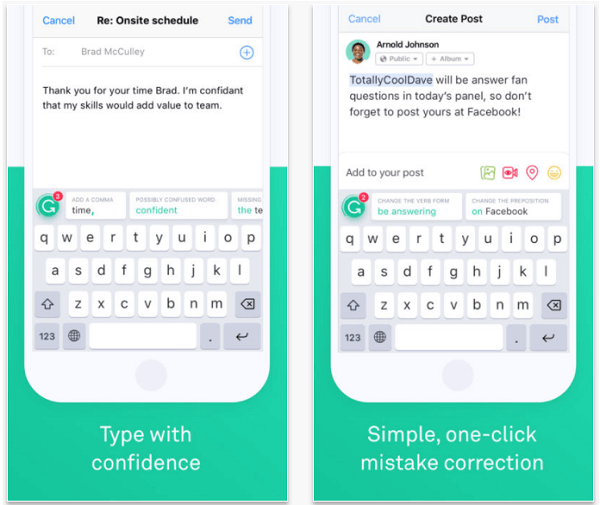 Installa l'app Grammarly Keyboard per controllare l'ortografia e la grammatica dei tuoi post sul cellulare.