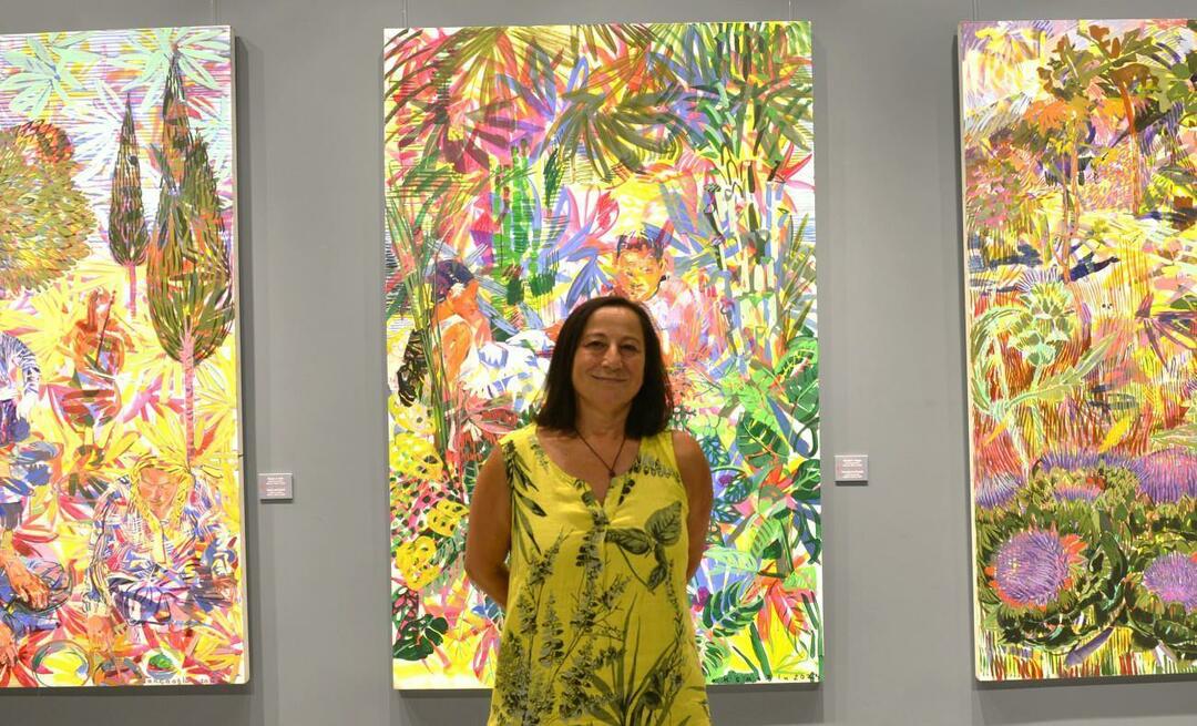 La mostra di pittura "Giardini segreti" di Zeliha Akçaoğlu è alla Galleria d'arte Ziraat Bank Çukurambar