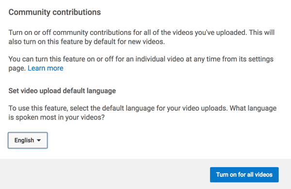 Attiva la funzione che consente alla community di YouTube di tradurre i sottotitoli per te.