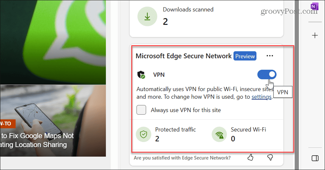 Usa Microsoft Edge VPN