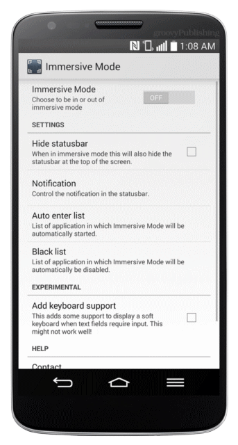 app modalità immersiva google play android nexus sullo schermo pulsanti sullo schermo tasti tasti di navigazione tasti di navigazione navbuttons nascondi gioco android mobile kitkat kit app kat