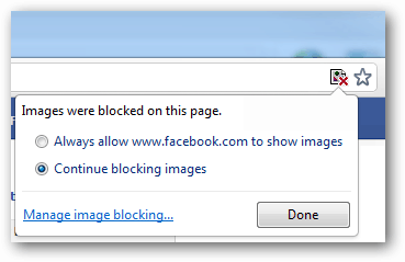continua a bloccare le immagini in Chrome