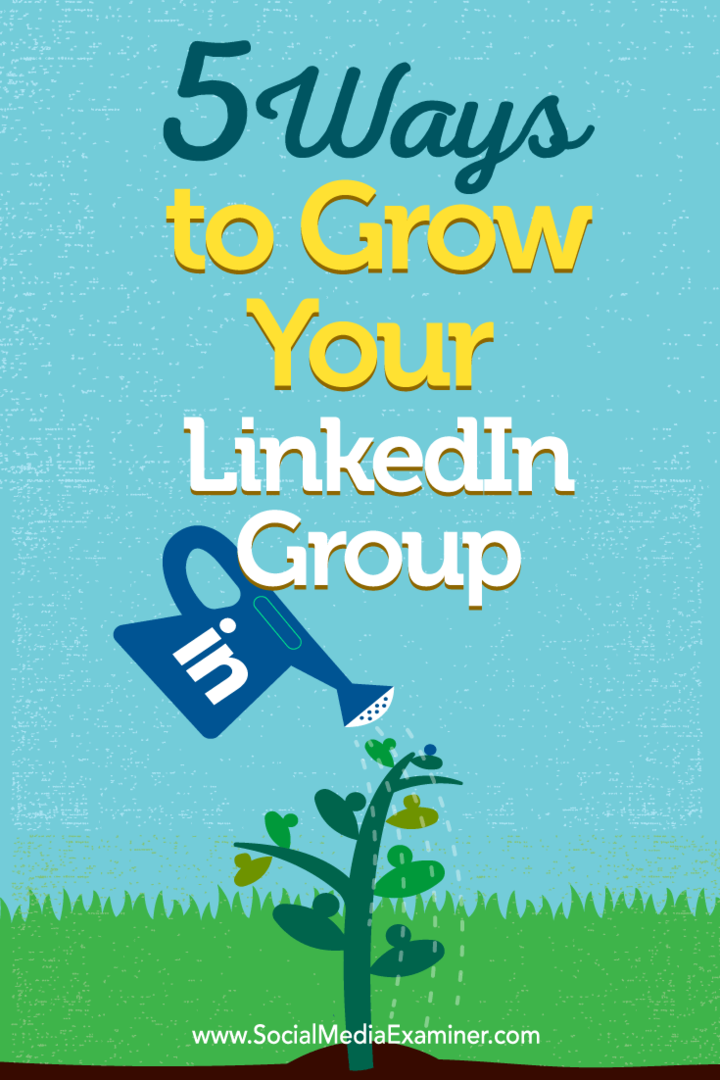 Suggerimenti su cinque modi per creare l'appartenenza al gruppo LinkedIn.