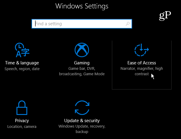 2 Impostazioni di Windows 10 di facile accesso