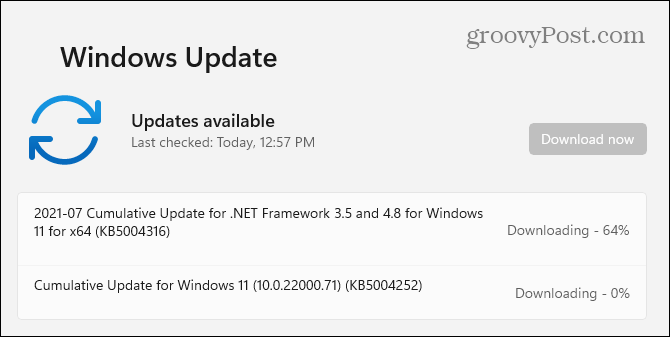 Aggiornamento di Windows 11