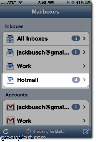 Aggiunta di Hotmail Exchange ActiveSync su iPhone