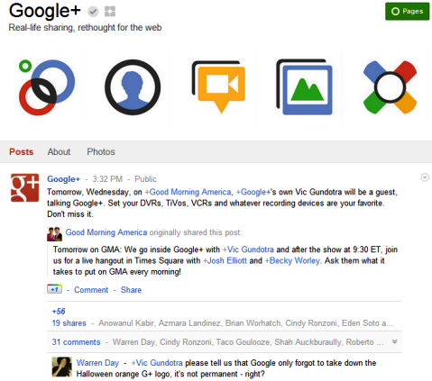 Pagine Google+ - Google+