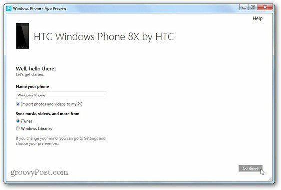 windows phone 8 app windows phone per desktop prima schermata nome telefono decidere cosa sincronizzare