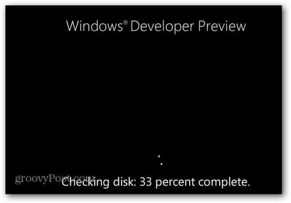 Funzionalità di controllo degli errori del nuovo disco di Windows 8